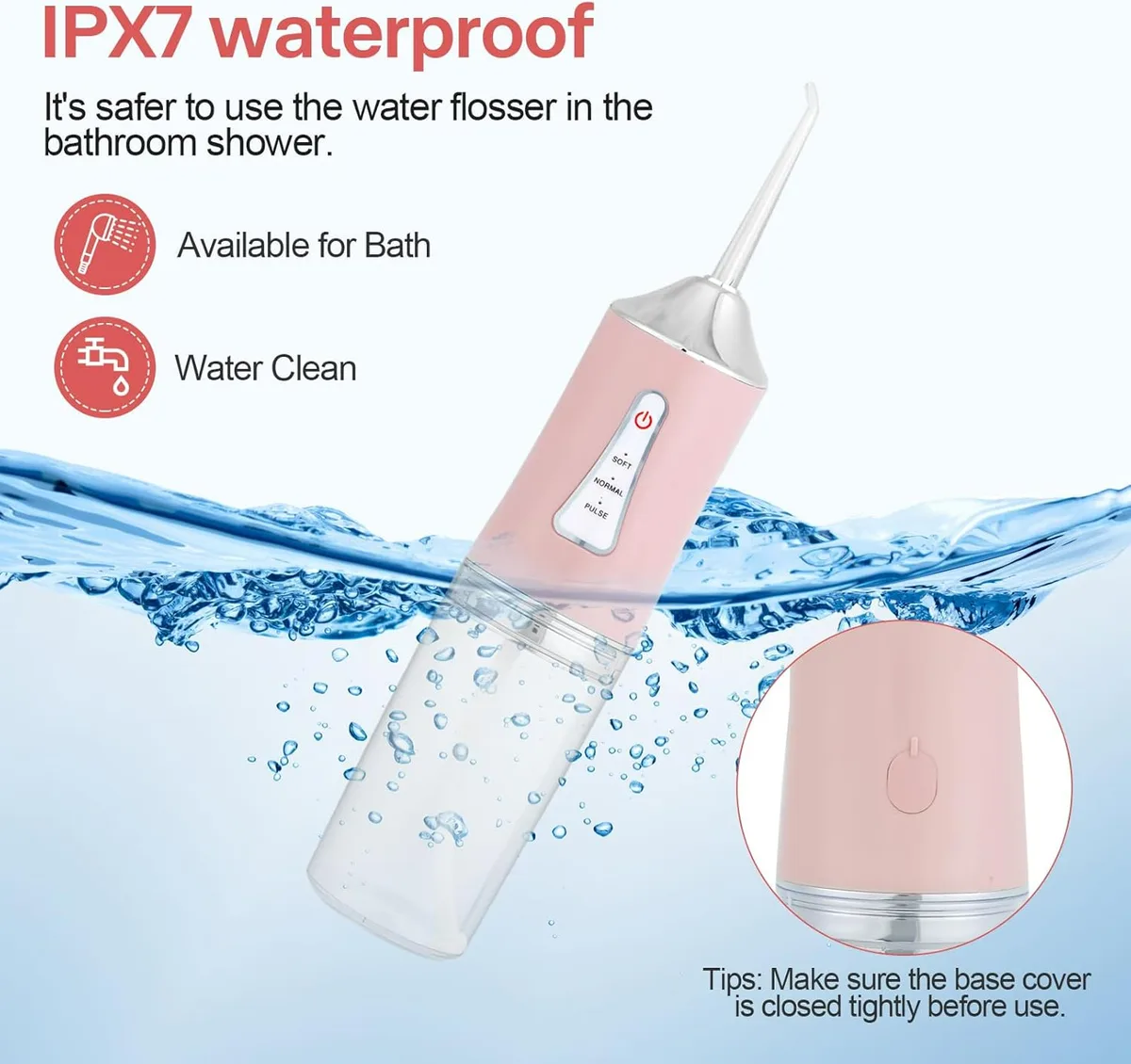 Professional Oral Irrigator for Teeth & Gums with 4 Jet Tips, 3 Modes & 360° Rotation , Water Dental Flosser - Black — photo 9