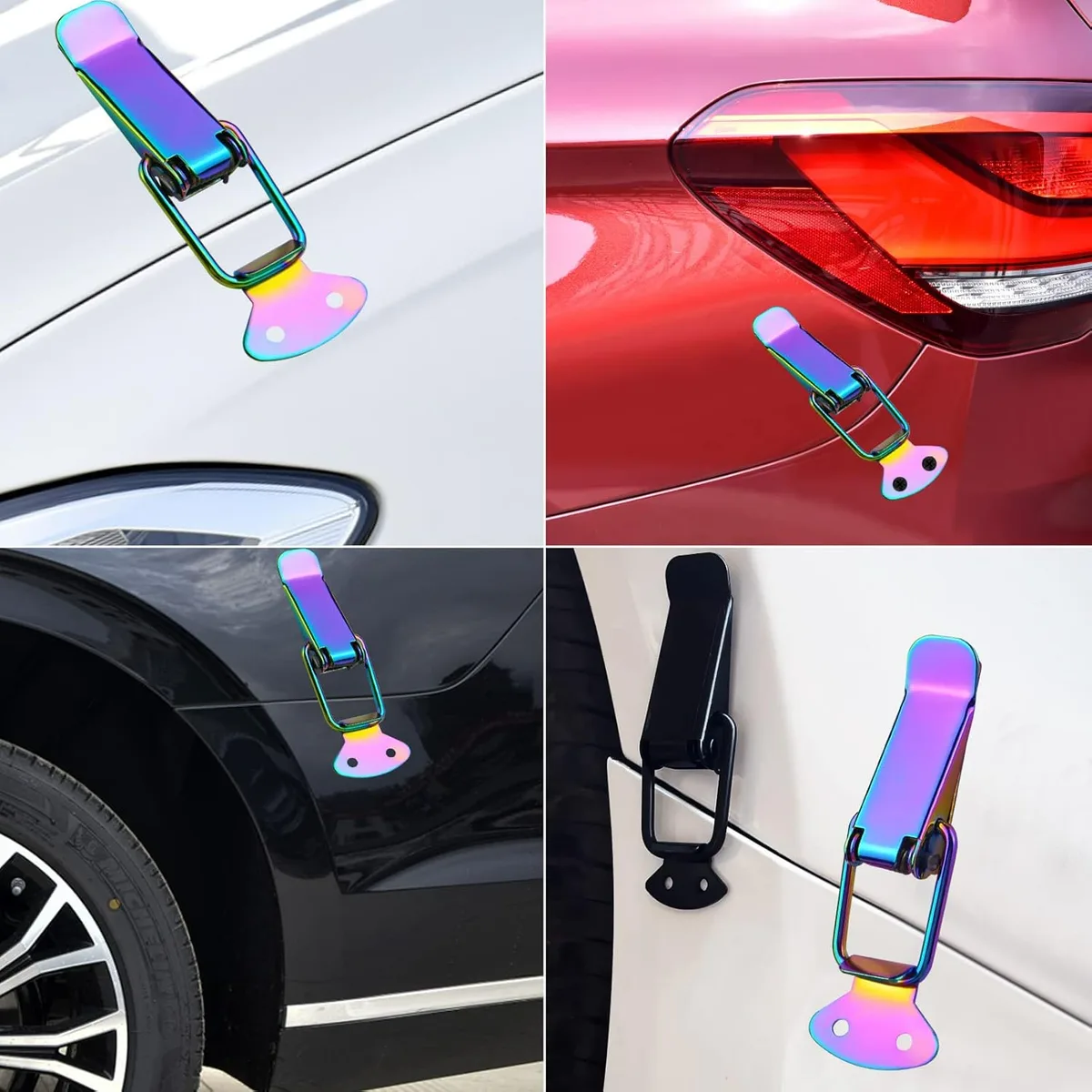 2PCS Colorful Stainless Steel Bumper Quick Release Fasteners – Universal Front & Rear Car Clips - Gold — photo 5