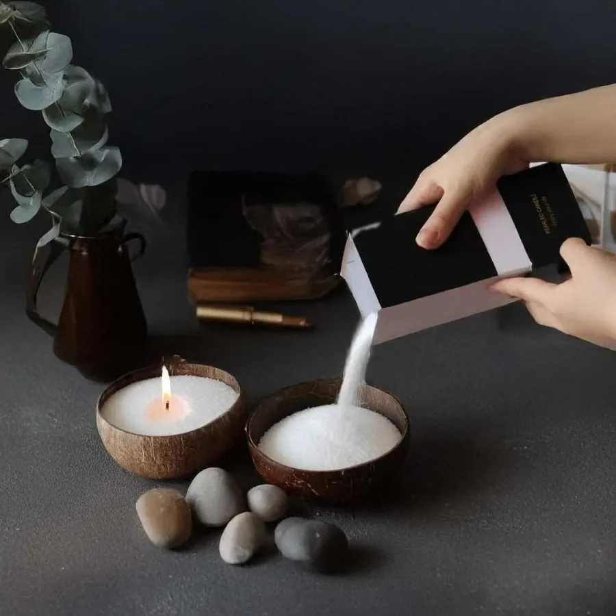 Pearl & Flame - Pearl Candles -white color - Red