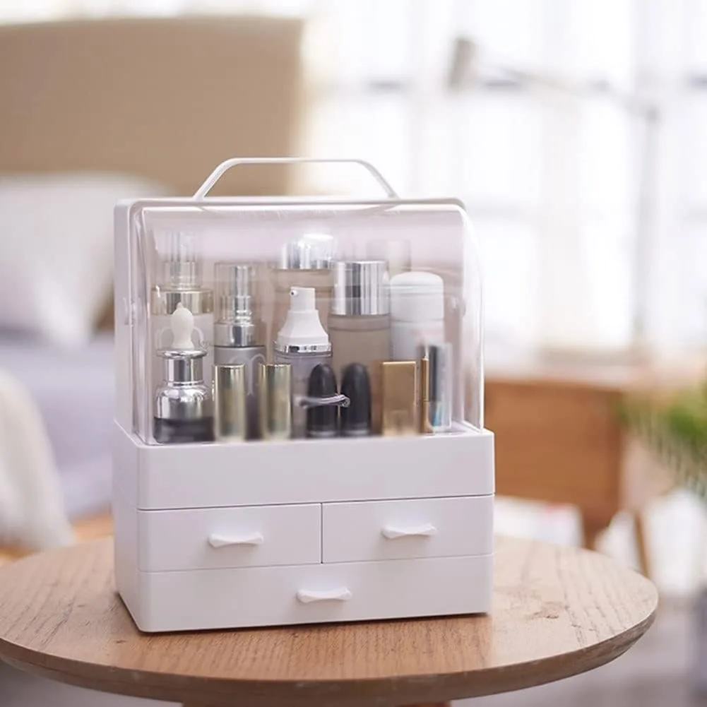 Makeup Organiser, Portable Skin Care Display Case with 3 Drawer - Pink — photo 3