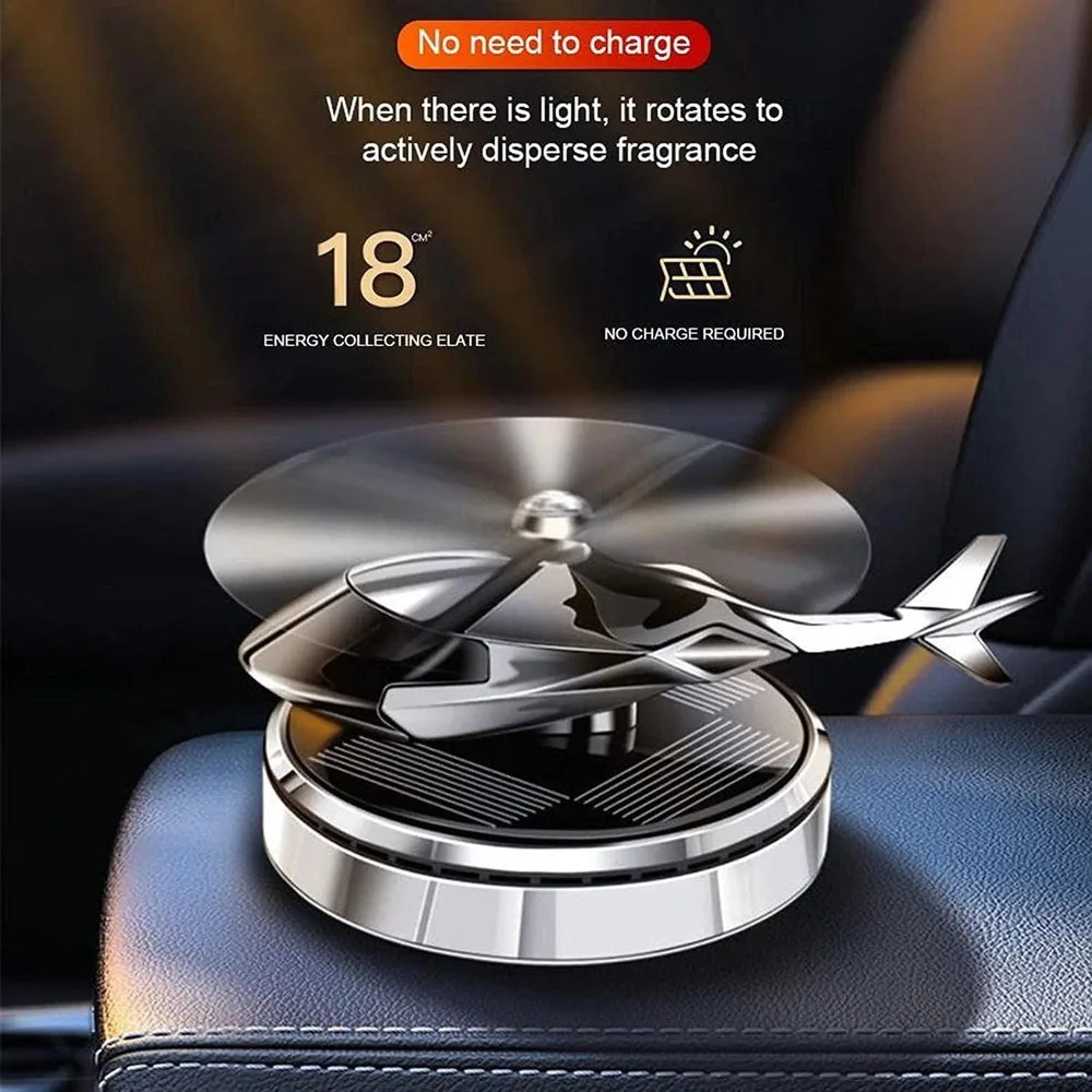 Solar Powered Helicopter Car Air Freshener Rotating Aromatherapy Diffuser for Car, Home & Office - Army β photo 6