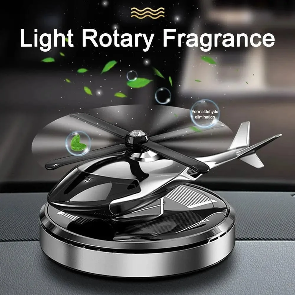 Solar Powered Helicopter Car Air Freshener Rotating Aromatherapy Diffuser for Car, Home & Office - Army β photo 7