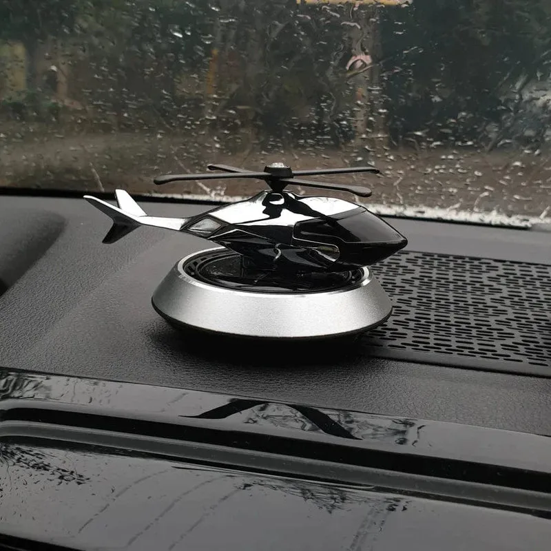 Solar Powered Helicopter Car Air Freshener Rotating Aromatherapy Diffuser for Car, Home & Office - Army β photo 8