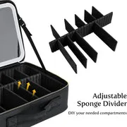 Adjustable Light Make up Bag with Mirror LED Light - Black — photo 6