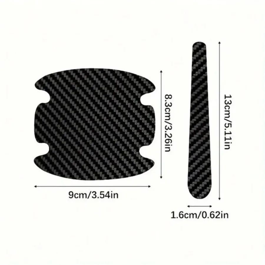8PCS/SET Carbon Fiber Car Door Handle Protector Cover Inner Bowl Anti Scratch Sticker - Toyota β photo 9