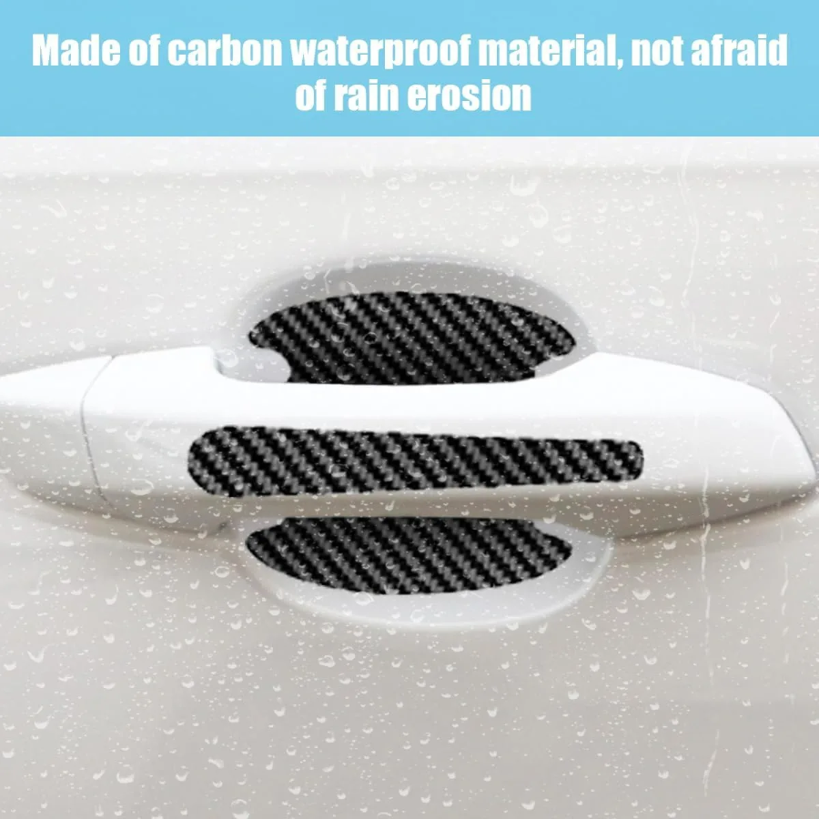 8PCS/SET Carbon Fiber Car Door Handle Protector Cover Inner Bowl Anti Scratch Sticker - Ford β photo 7