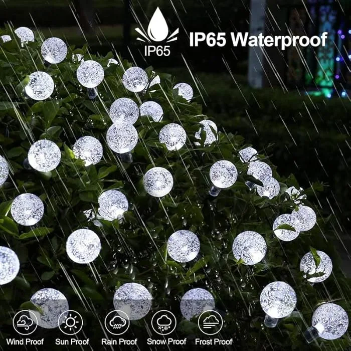 String Lights, 1 Pack Outdoor String Light 50 LED Waterproof Christmas - White light — photo 4