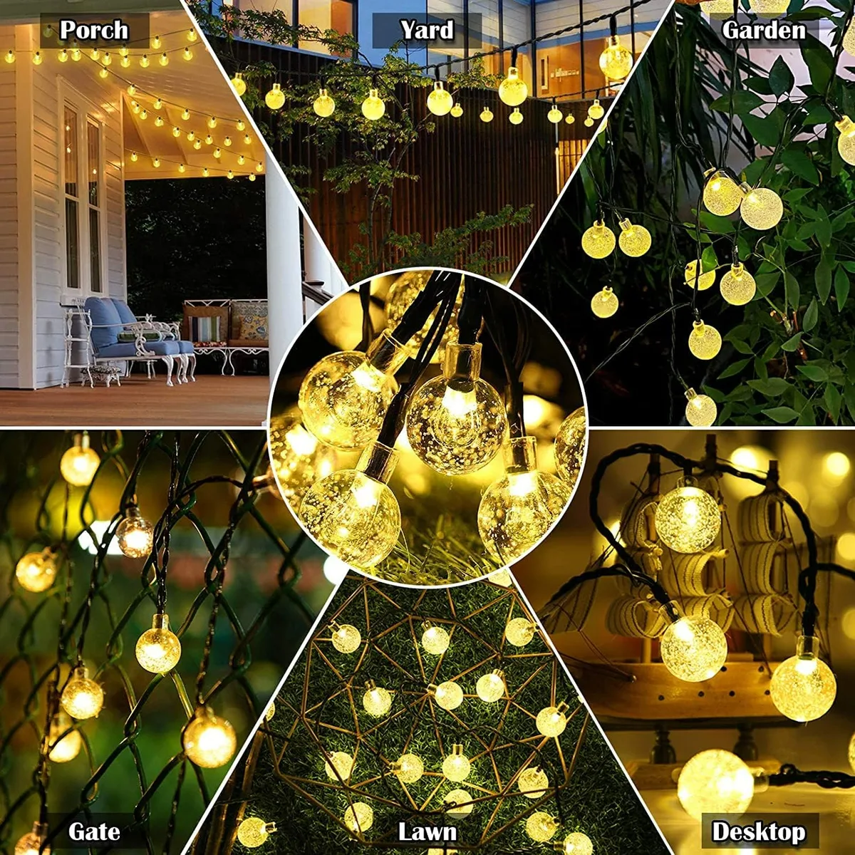 Solar String Lights, 1 Pack Outdoor String Light 50 LED 5 Meter Waterproof Solar Powered Christmas - White light β photo 4