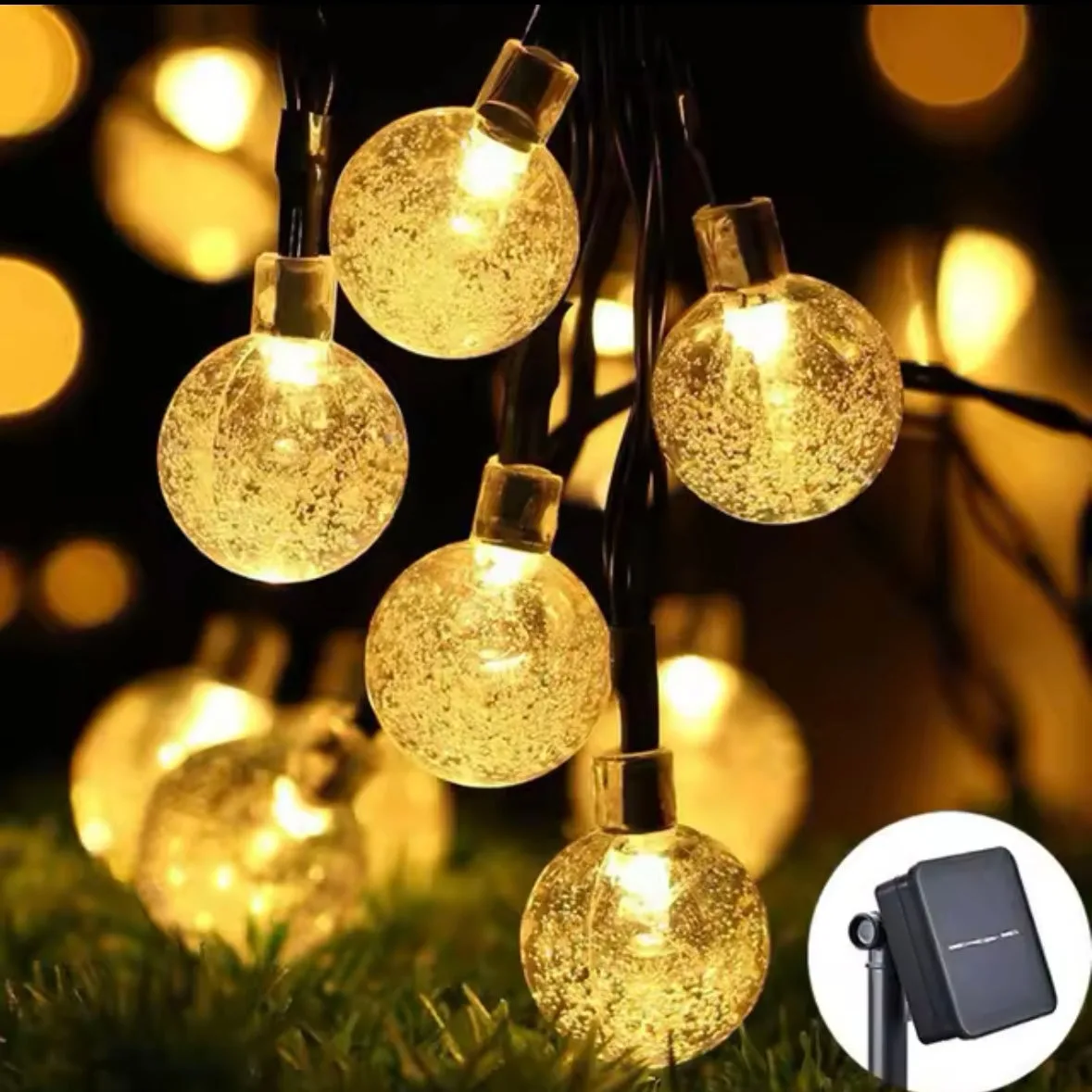Solar String Lights, 1 Pack Outdoor String Light 50 LED 5 Meter Waterproof Solar Powered Christmas - Colorful light β photo 9