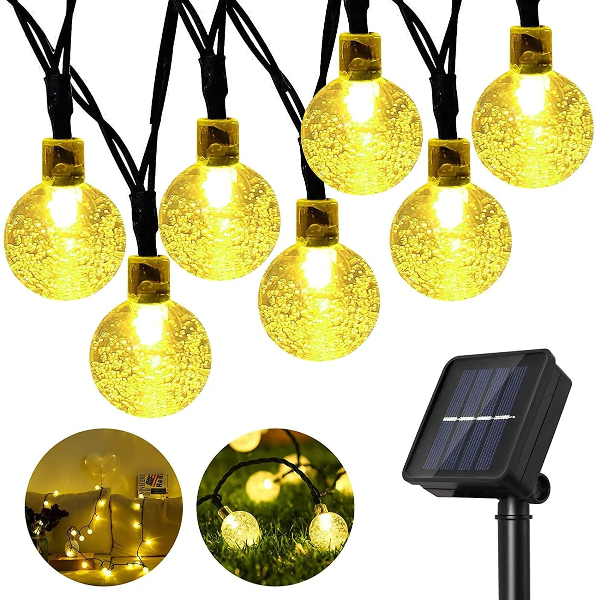 Solar String Lights, 1 Pack Outdoor String Light 50 LED 5 Meter Waterproof Solar Powered Christmas - Colorful light