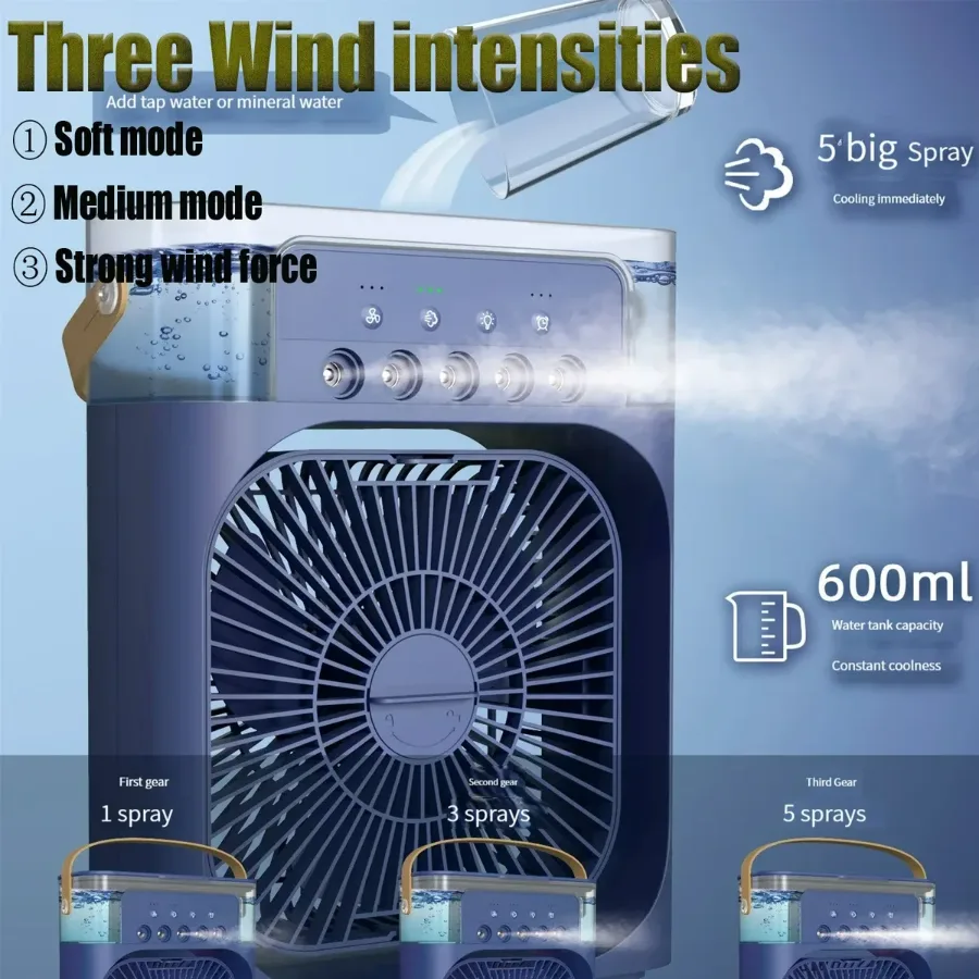 Portable Air Cooler Fan Air Conditioner And Humidifier - White — photo 3