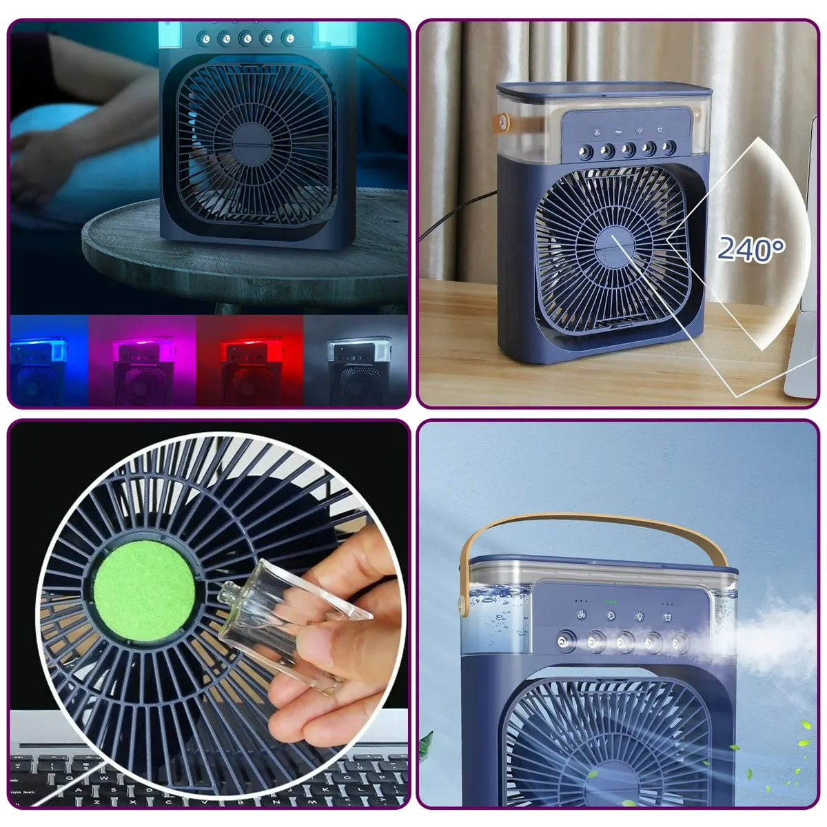 Portable Air Cooler Fan Air Conditioner And Humidifier - White — photo 6