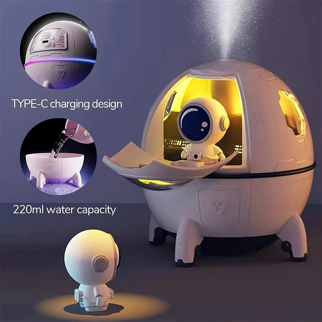 Astronaut Spaceship Aromatherapy Air Humidifier Purifier - Pink