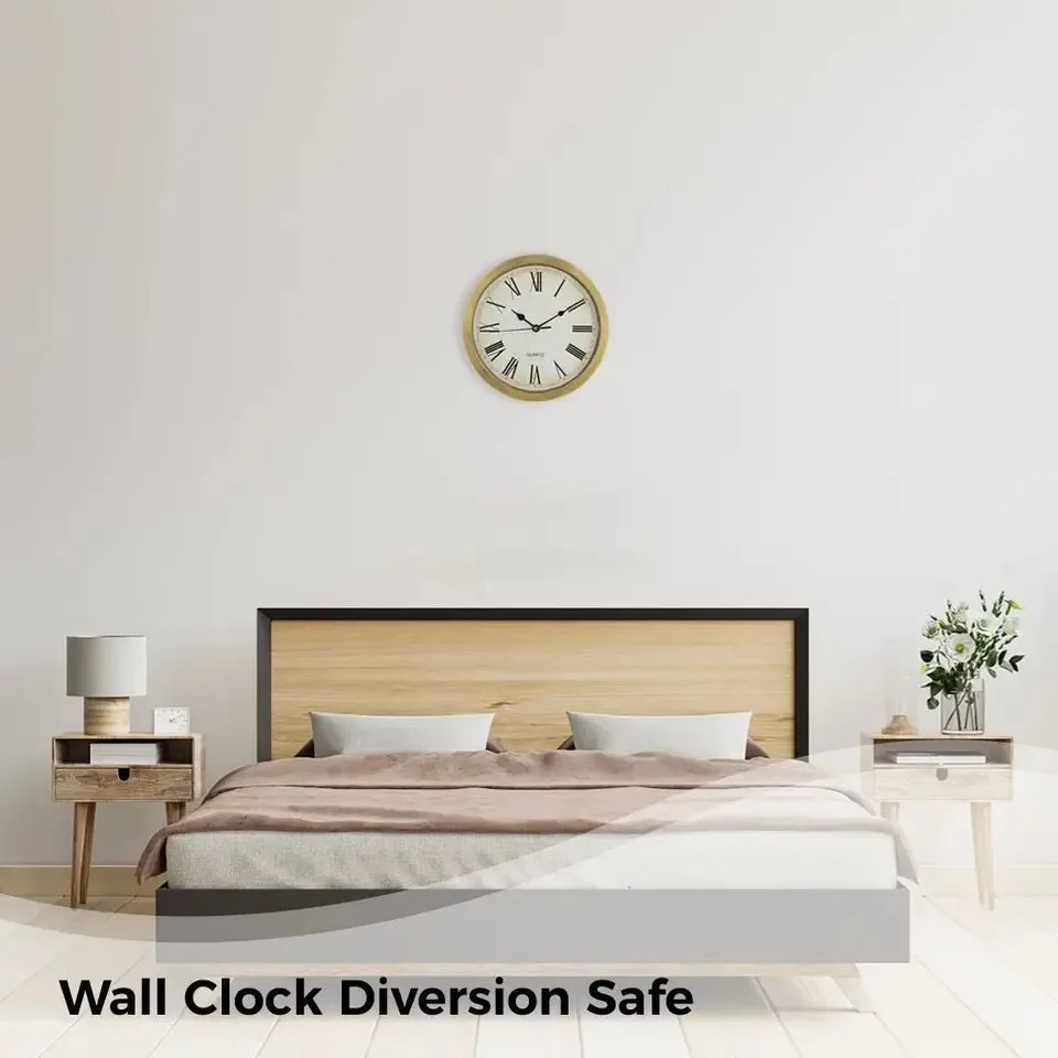 Hidden Clock Safe Gold Or Silver Color Retro Round Wall clock - Silver — photo 5