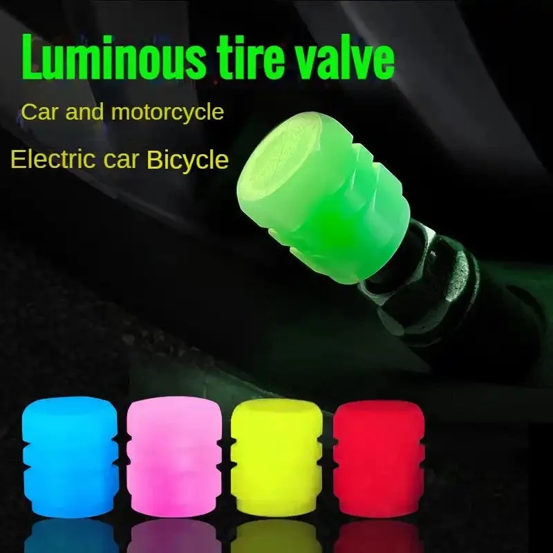 4 Pieces Car Luminous Wheel Tire Valve Led Decor - Red — photo 2