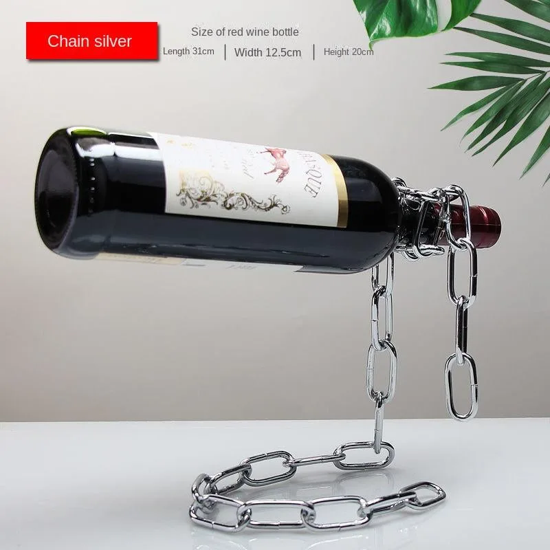 Wine Holder White Rope Or Metail Chain - Bronze Chain β photo 2