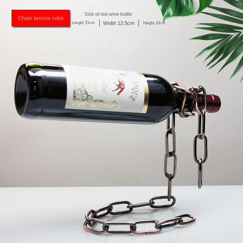 Wine Holder White Rope Or Metail Chain - Silver Chain β photo 3