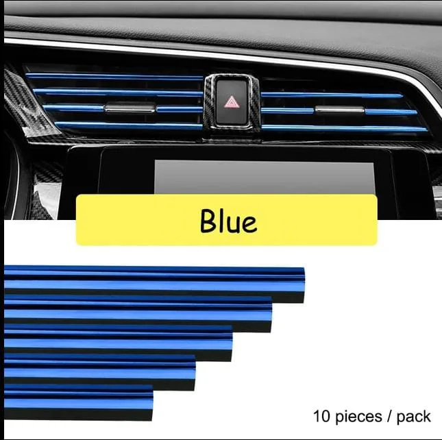 10pcs Car Air Conditioner Grill Decoration Strips Ac - Silver β photo 8