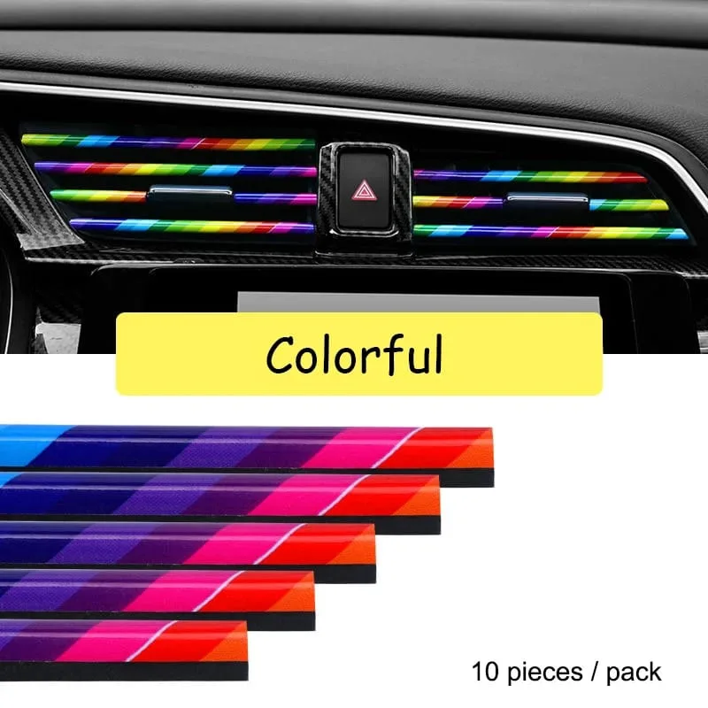 10pcs Car Air Conditioner Grill Decoration Strips Ac - Silver β photo 9