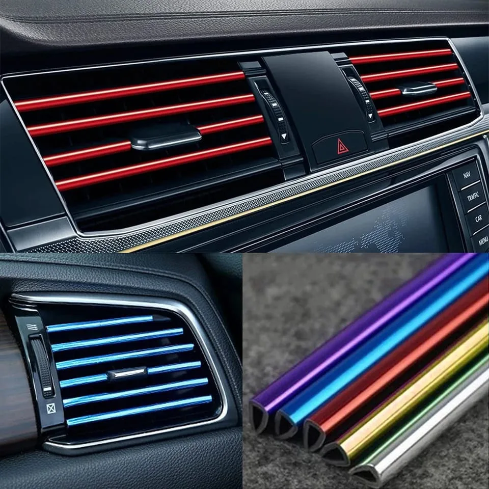 10pcs Car Air Conditioner Grill Decoration Strips Ac - Blue