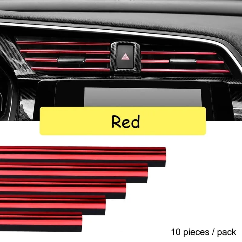10pcs Car Air Conditioner Grill Decoration Strips Ac - Gold — photo 6