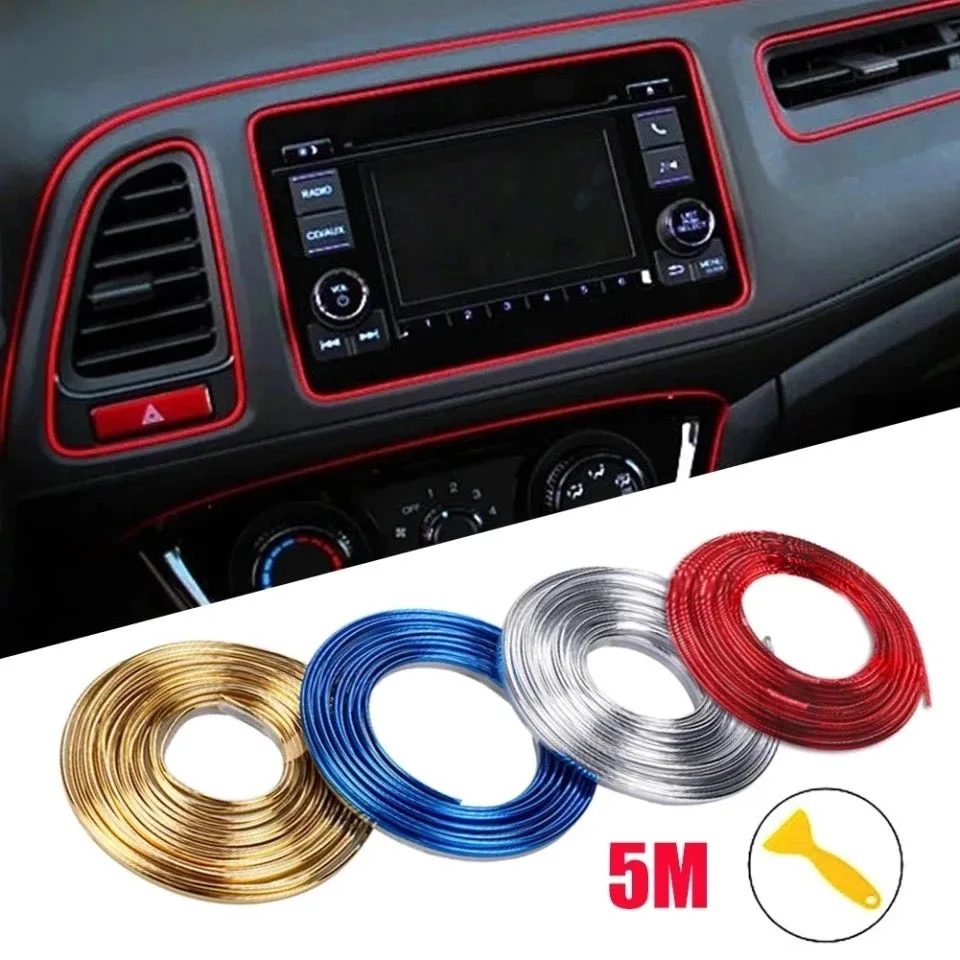 5 Meter Car Interior & Exterior Decoration Trim Strip line Dashboard - Silver — photo 2