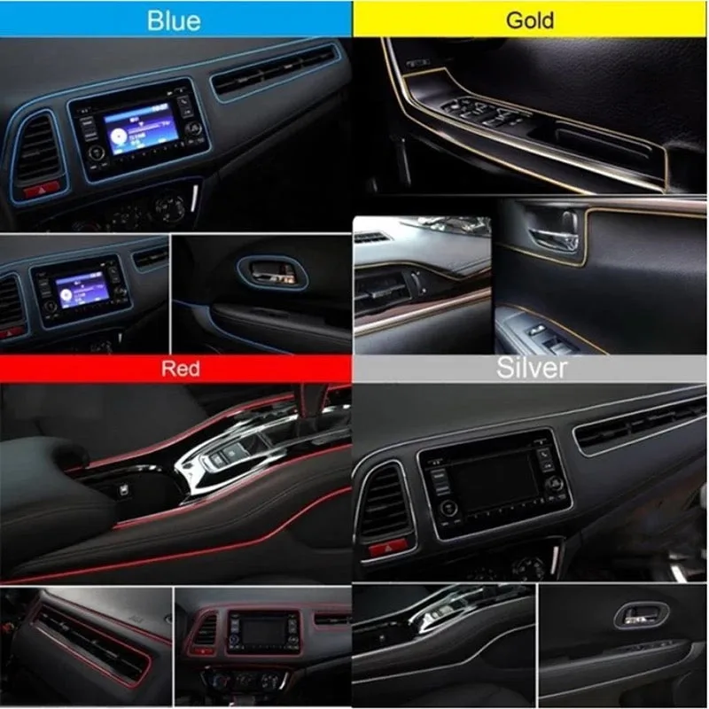 5 Meter Car Interior & Exterior Decoration Trim Strip line Dashboard - Silver β photo 3