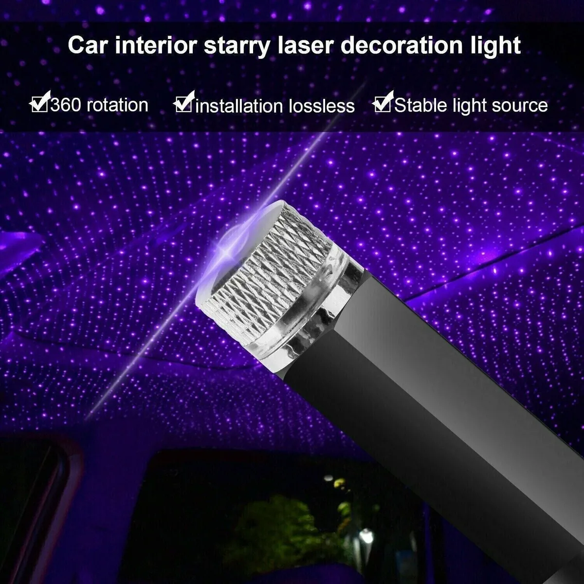 Car Roof Laser Star USB Light - Purple Laser β photo 5