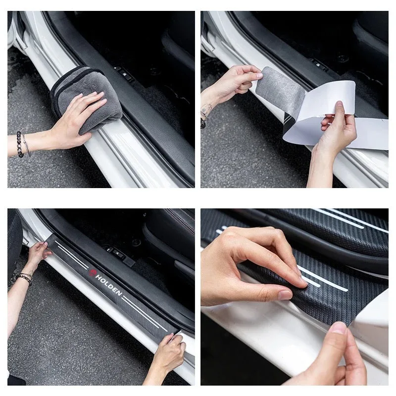 4 Pcs Car Door Logo Stickers Carbon Fiber - Porsche — photo 5