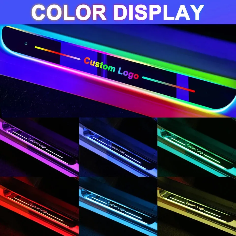 4 Pieces Car Door Logo Led Moving Door Scuff USB - Toyota — photo 3