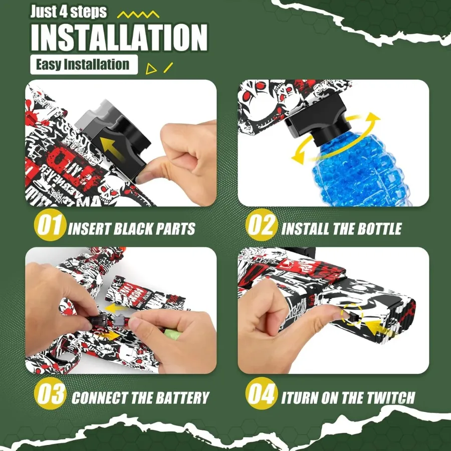 Electric Gel Blaster Toy Automatic Outdoor Toy - Green — photo 5