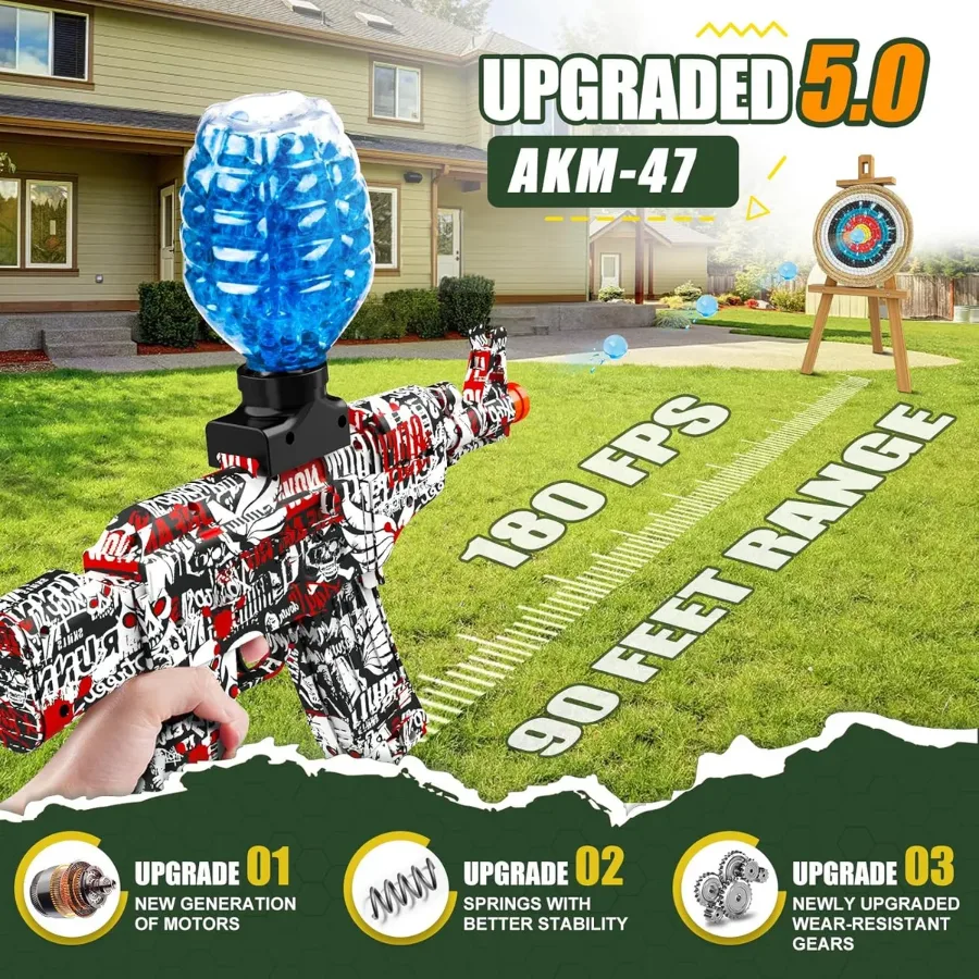 Electric Gel Blaster Toy Automatic Outdoor Toy - Green β photo 6