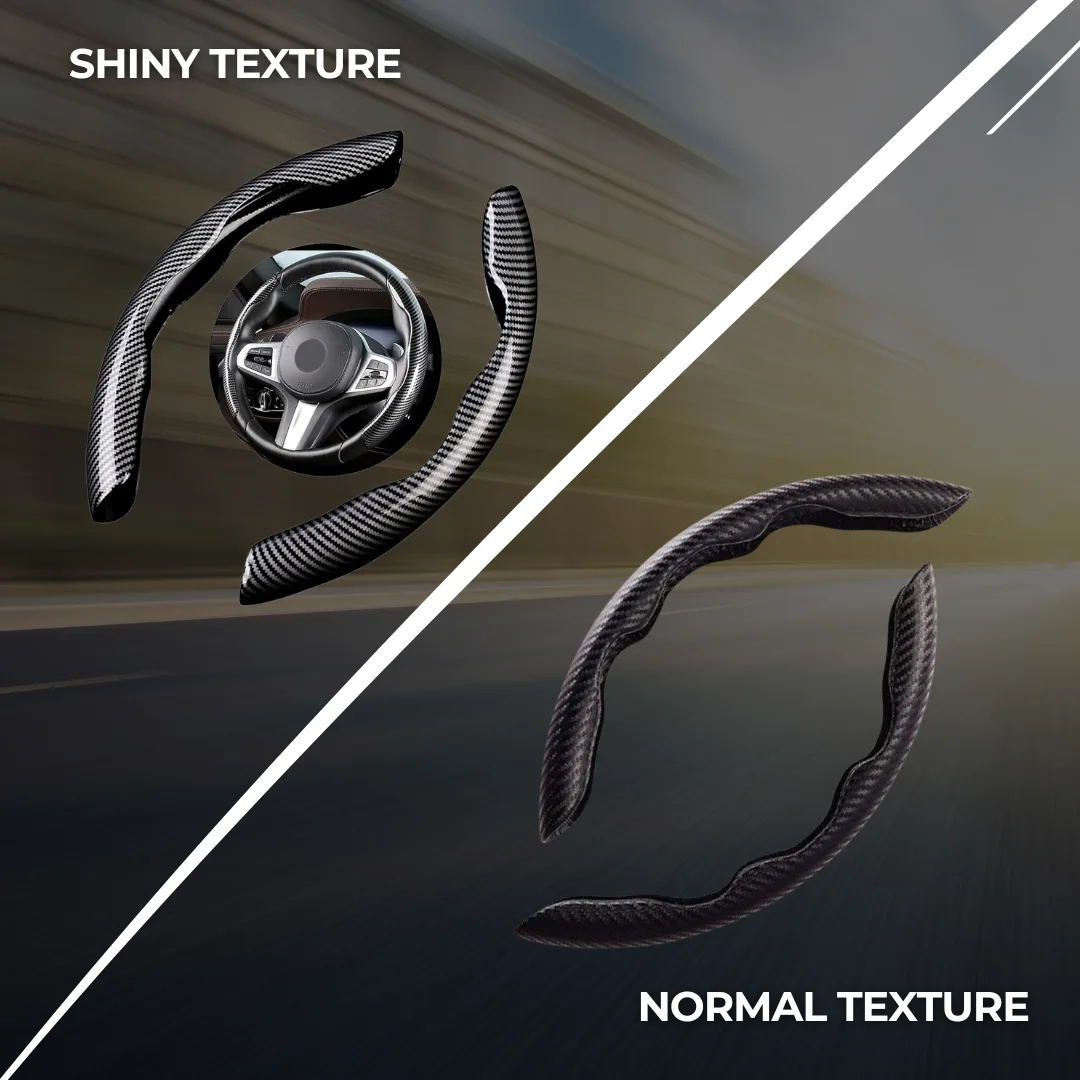 Car carbon fiber steering wheel cover non slip - Shiny Red — photo 9