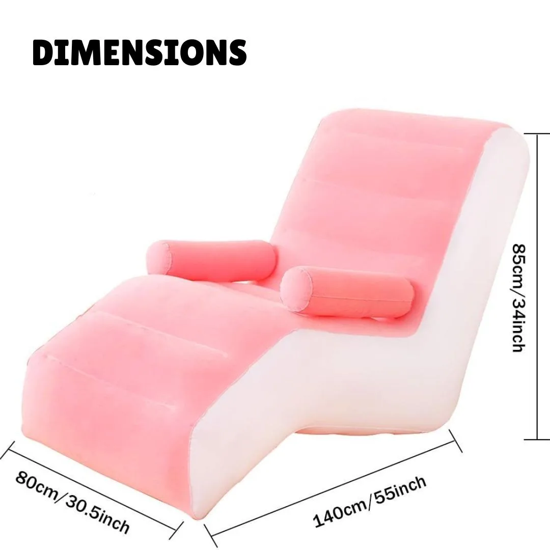 Lazy Inflatable Sofa, S-shaped Sofa - Brown Grey β photo 6
