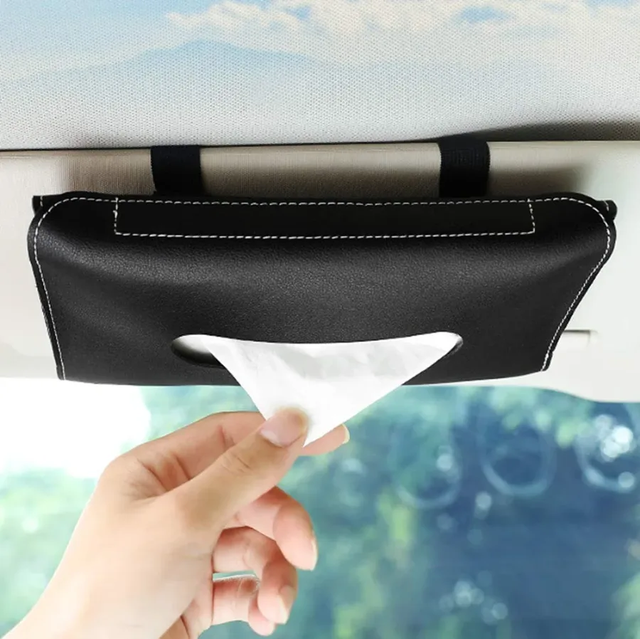 Car Tissue Holder, Sun Visor Napkin Holder - Pink — photo 7