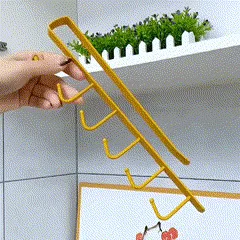 Stainless steel 6 hook organizer - Black — photo 2