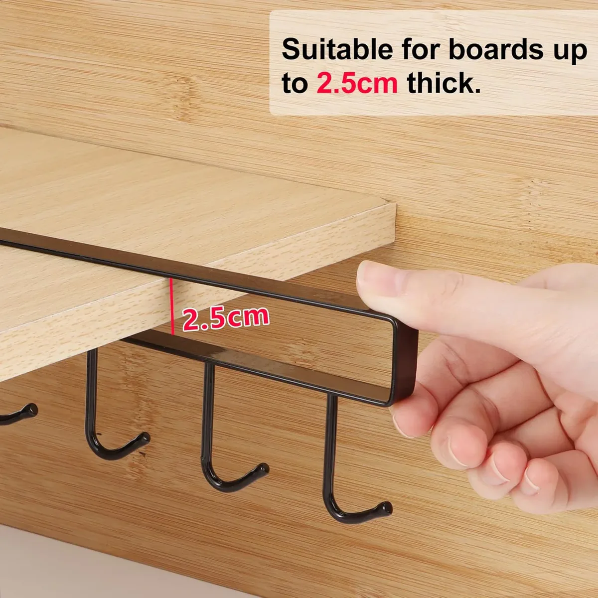 Stainless steel 6 hook organizer - Black β photo 6