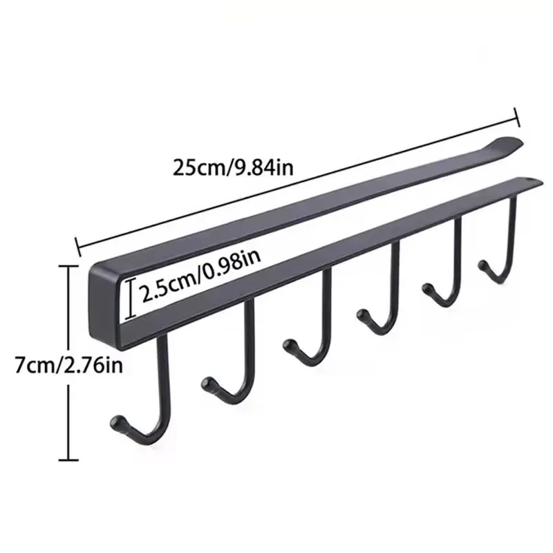 Stainless steel 6 hook organizer - Black β photo 7