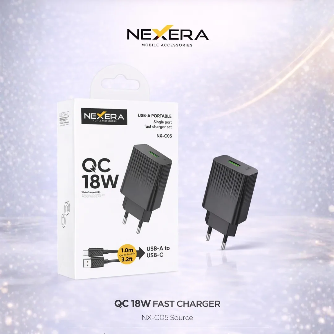NEXERA 18W Fast Charger Adapter With Cable - USB TO IPHONE - NX-C06