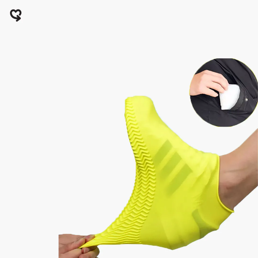 WaterProof Shoe Covers, Reusable Silicone Rain Shoes Cover - Yellow / Small — photo 5