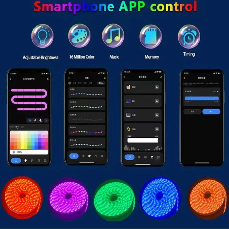 LED Strip Lights Neon Rope Light with Music Sync RGBIC 5M - 5 meters — photo 2