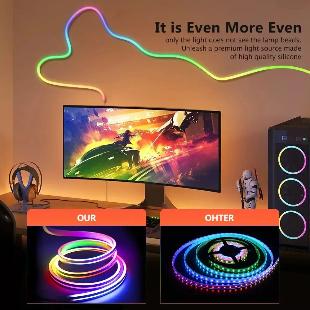 LED Strip Lights Neon Rope Light with Music Sync RGBIC 5M - 5 meters β photo 4