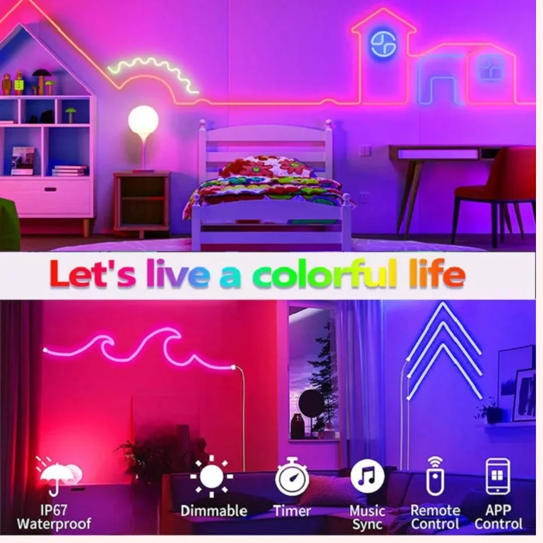 LED Strip Lights Neon Rope Light with Music Sync RGBIC 5M - 5 meters — photo 5