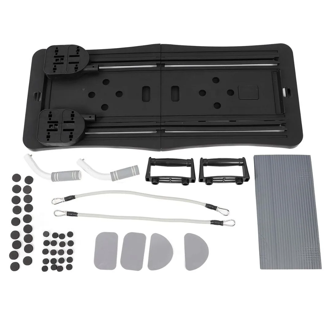 Foldable Pilates Reformer Machine – Multifunctional Home Fitness Board with Ab Roller - Black — photo 9