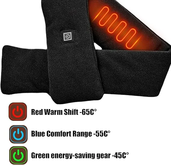 Electric Heated Scarf - Pro Electric Heated Scarf with 3 Heating Levels USB Rechargeable Heating Scarf - Brown β photo 4