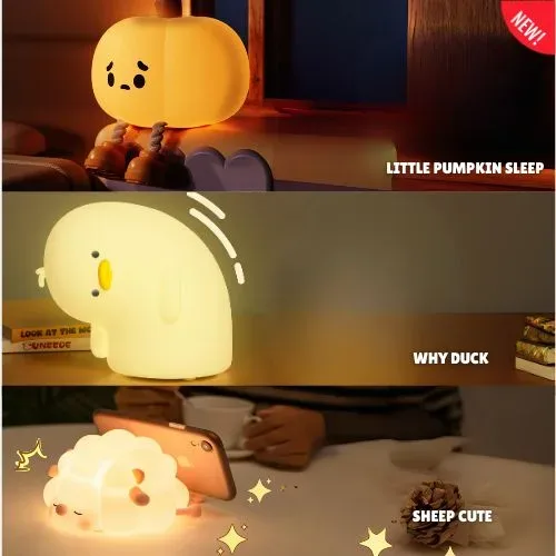 Night Light, Duck Lamp, Silicone Dimmable Nursery Nightlight, Rechargeable LED Bedside Lamp - Duck-1 — photo 2