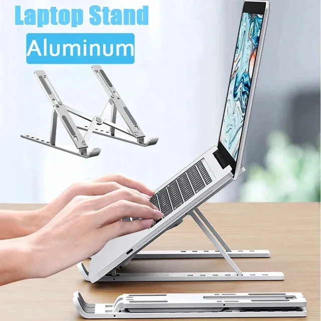 Great Quality Aluminum Adjustable Portable Laptop Stand - Silver β photo 2