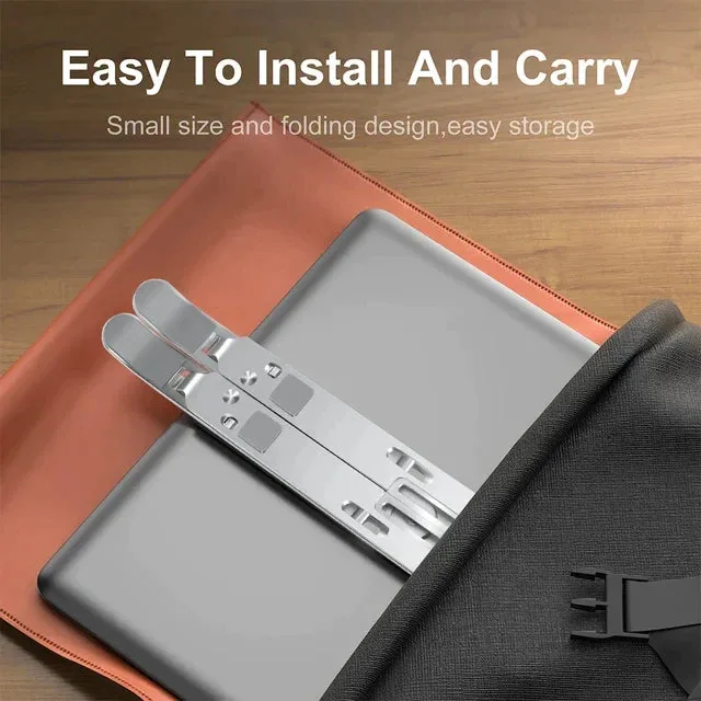 Great Quality Aluminum Adjustable Portable Laptop Stand - Silver β photo 4