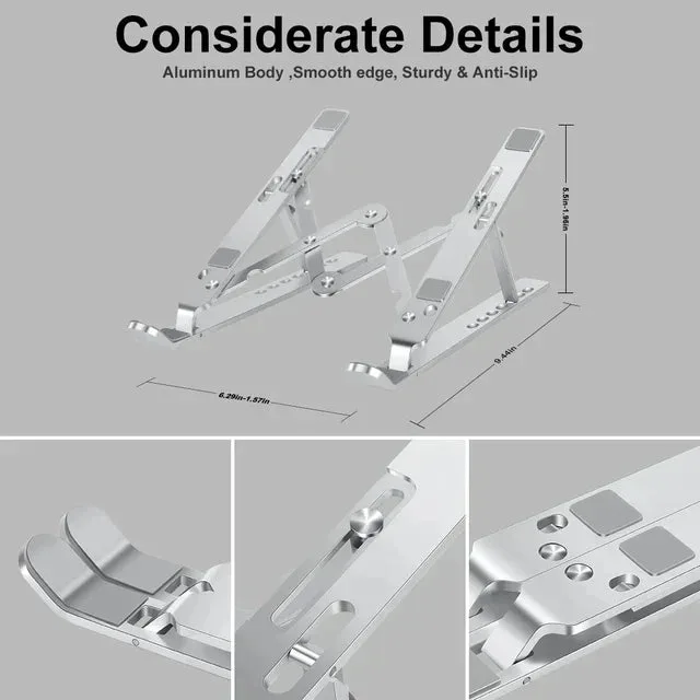 Great Quality Aluminum Adjustable Portable Laptop Stand - Silver β photo 5