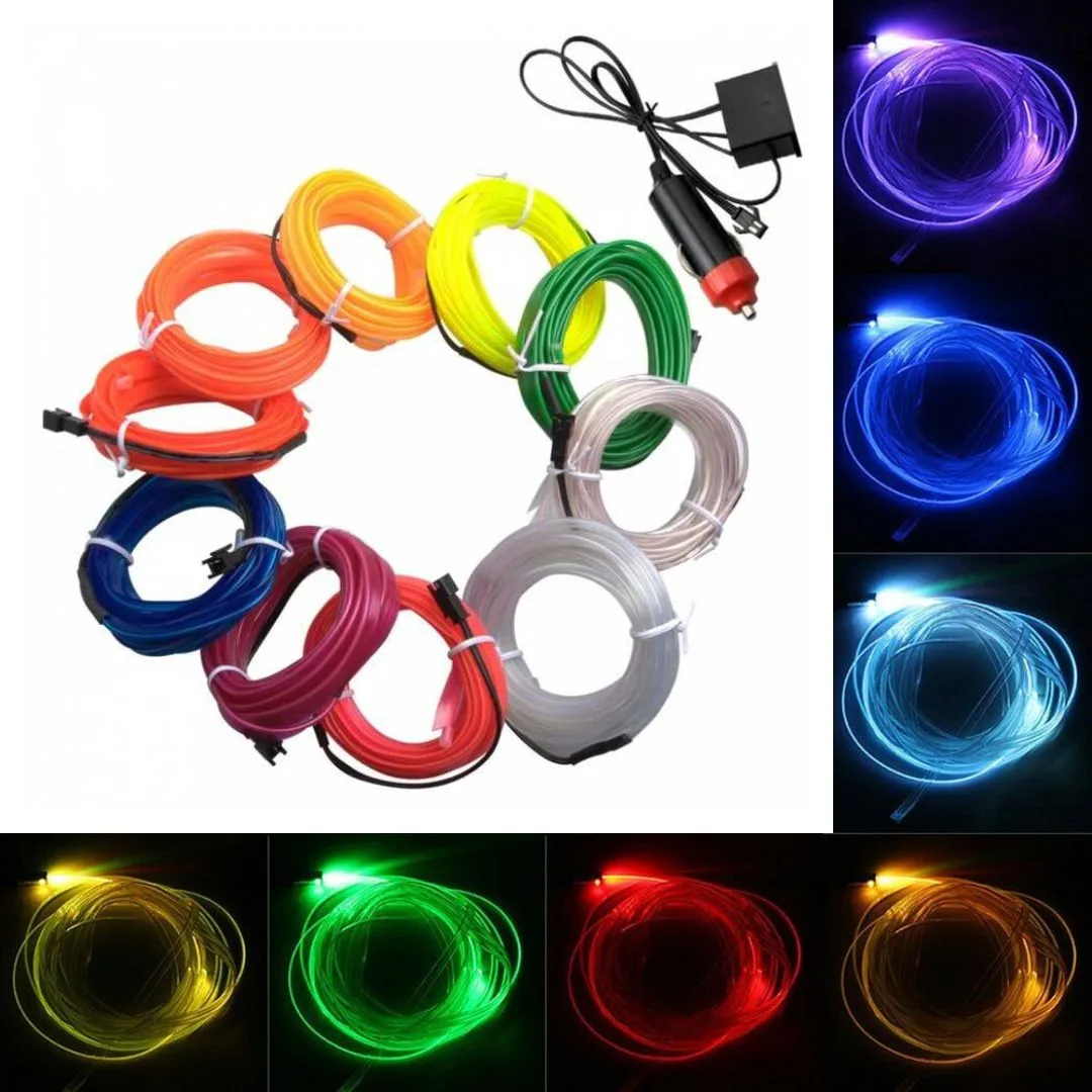 3 Meter Car Interior Led Strip Optic Fiber - Red Cigarette + Input — photo 3